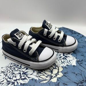 Converse Kids Dark Blue and White Sneakers